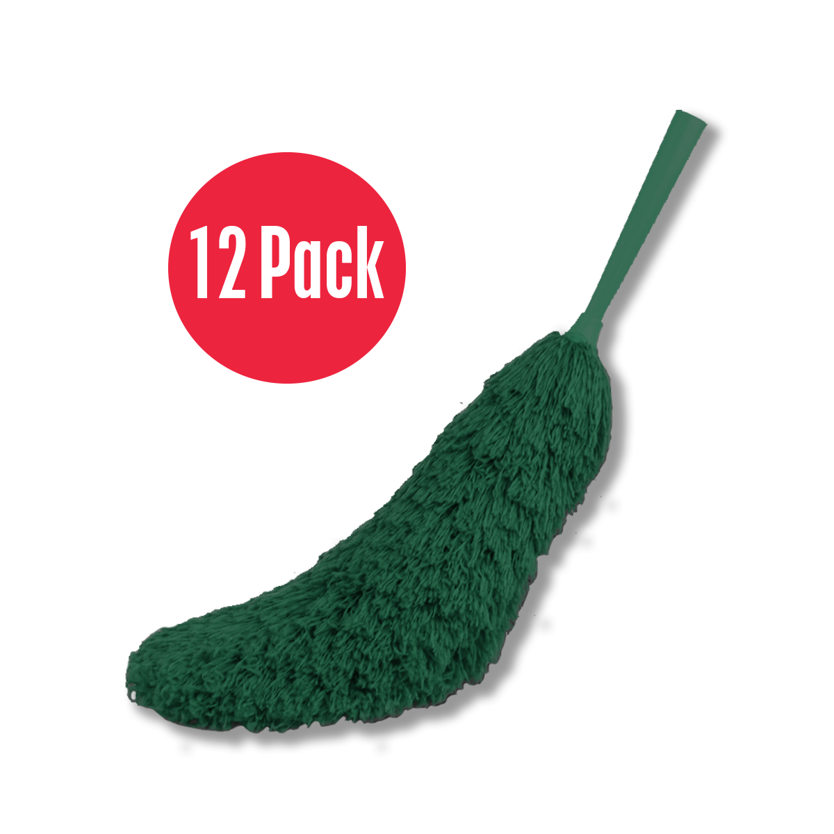Microfiber Flexible Fluffy Duster - Dark Green - Pack of 12