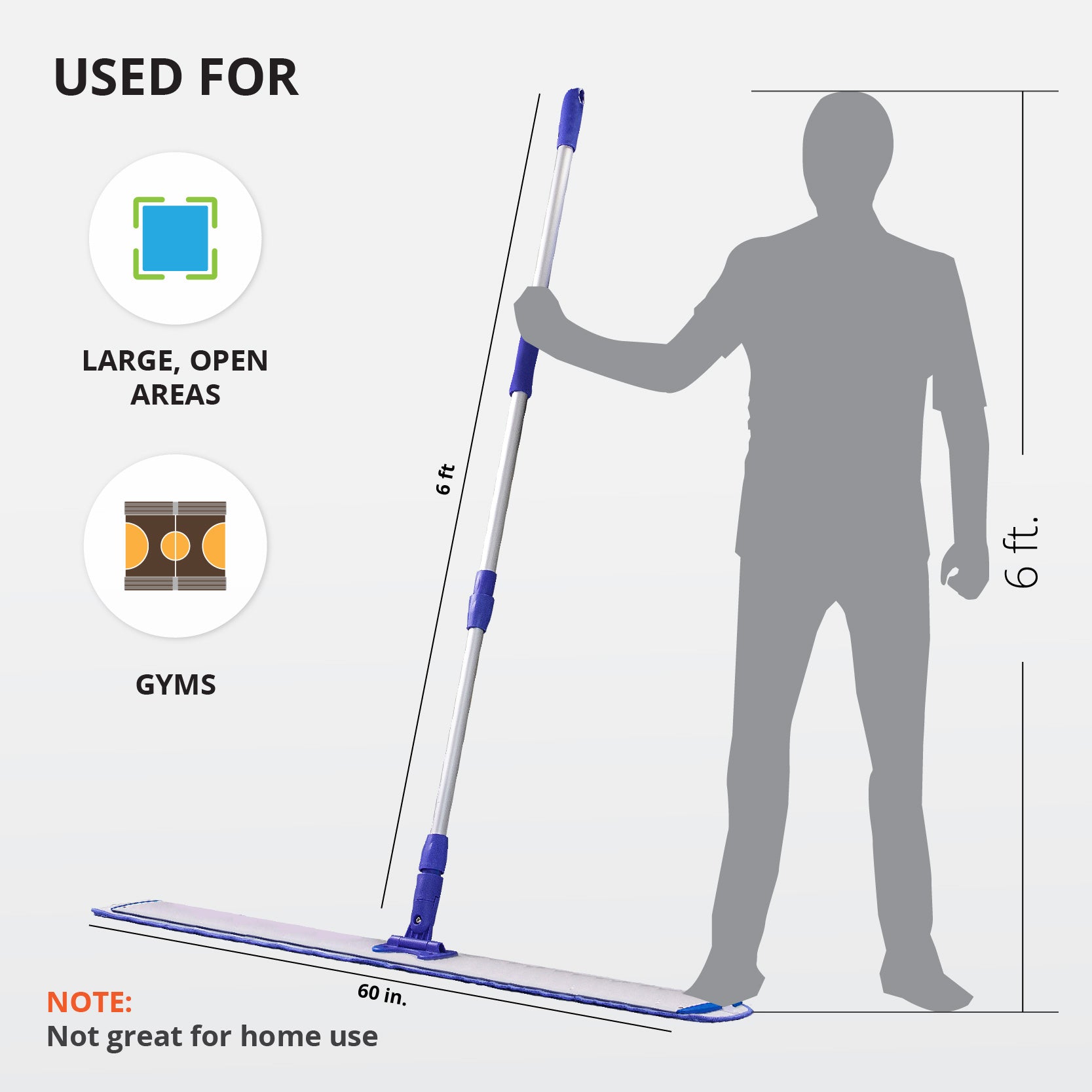 60" Heavy Duty Microfiber Mop Frame