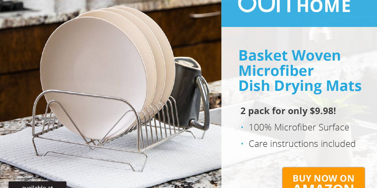 Dish Drying Mats Microfiber Dish Drying Rack Pad Kitchen Counter