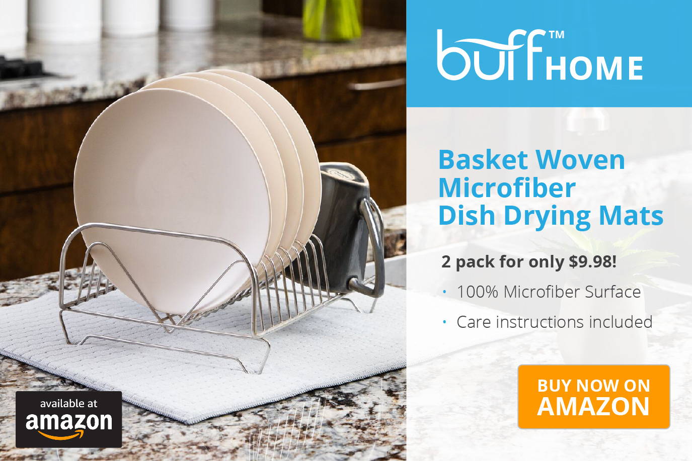 BASKET WOVEN DISH DRYING MAT BY BUFF™ HOME