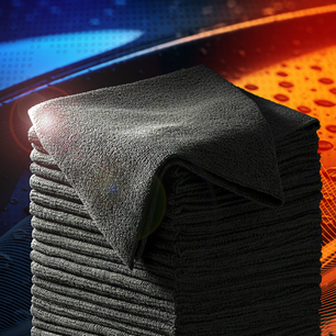 12x12 200GSM Microfiber Car Wash Towel - Black - Bale of 1,000 - Suds Car Wash