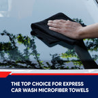 12x12 250 GSM Microfiber Car Wash Towel - Black - Bale of 800