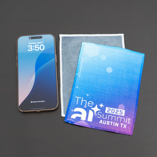 microfiber lens cloth next to a phone