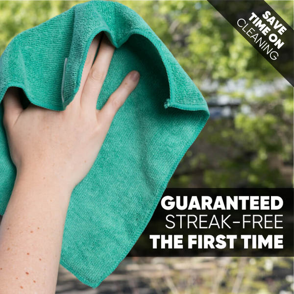 Microfiber Glass Cleaning Cloths | Streak Free Windows & Mirrors | Lint  Free Towels | Car Windows Wipes | Polishing Rags | Machine Wash- Blue,  Green