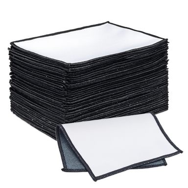 microfiber lens cloth with black border