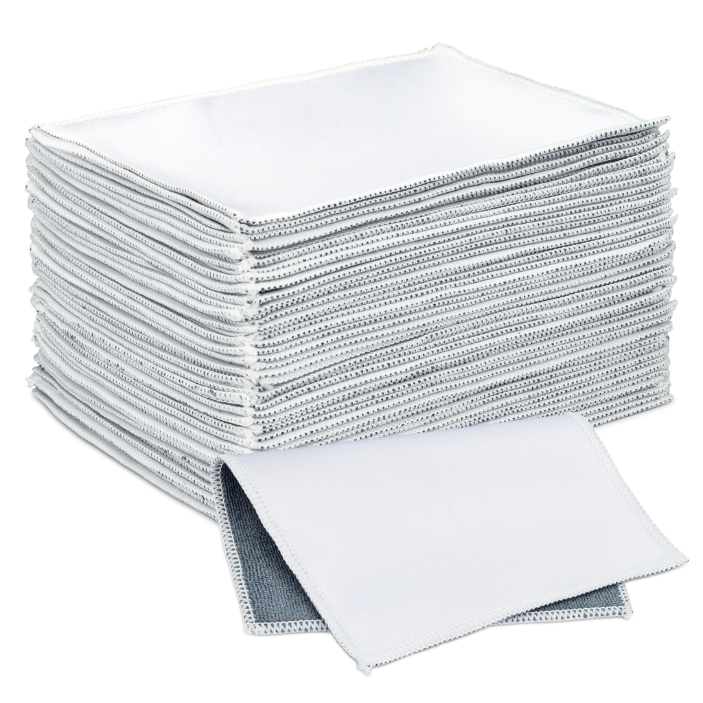 5” x 7” MW Microfiber Quick Cloth with White Border Dye Sublimation Blanks - Pack of 50
