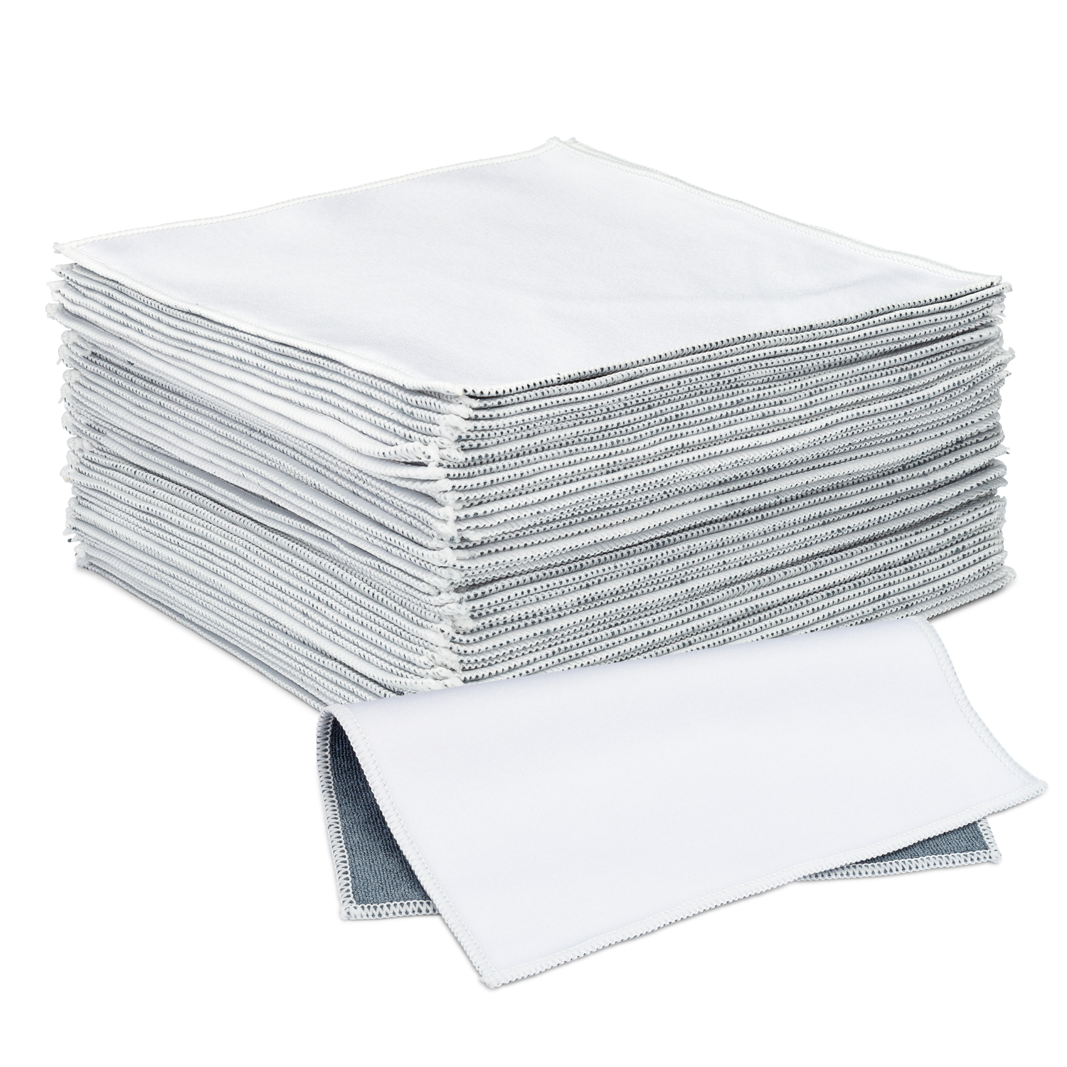 8"x8" MW Quick Screen & Eyeglass Cleaning Cloths White Border 50pk