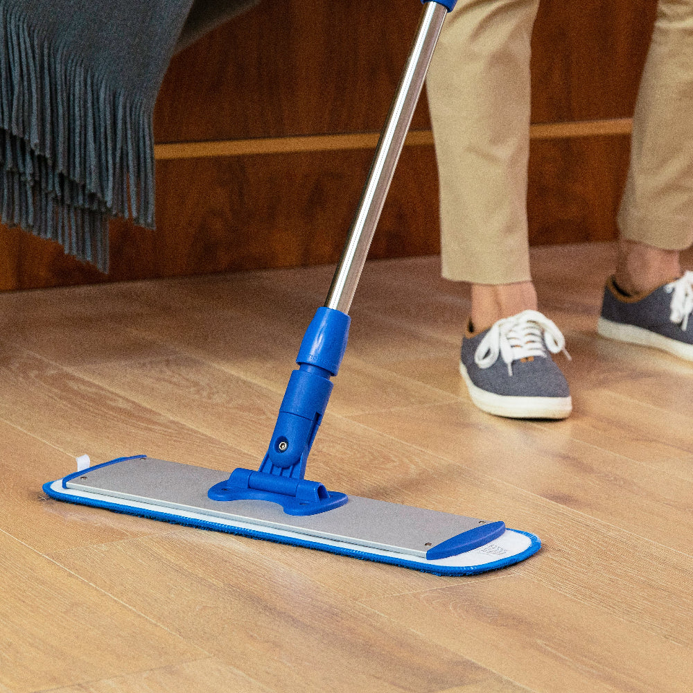 microfiber mop frame and pad on hardwood floors