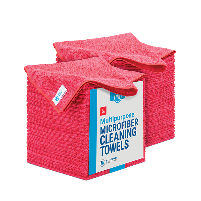 Blue General Purpose Microfibre Towel 16x16" 40x40cm 380gsm 4 Pack