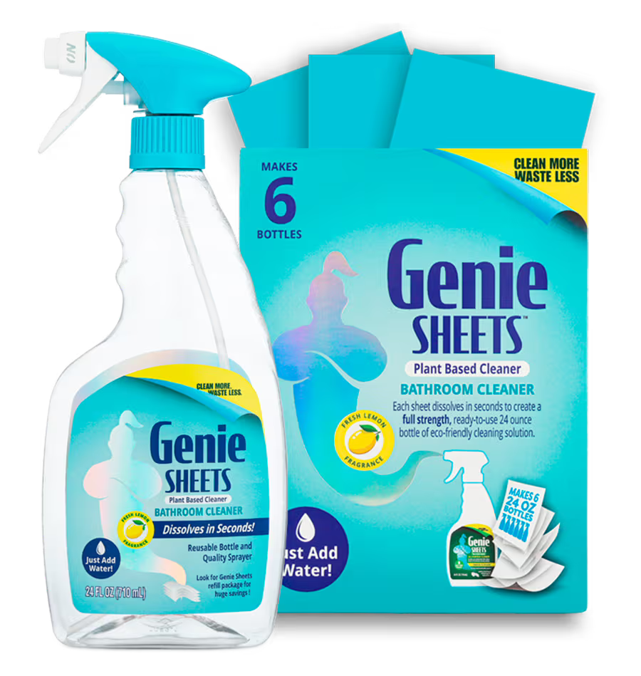 Need a Spray Bottle?Try the Genie Sheets Bathroom kit.