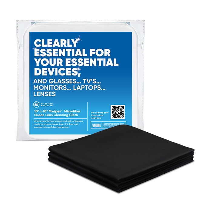 10"x10" MWipes™ Microfiber Suede Screen Cleaning Cloth - Pack of 20