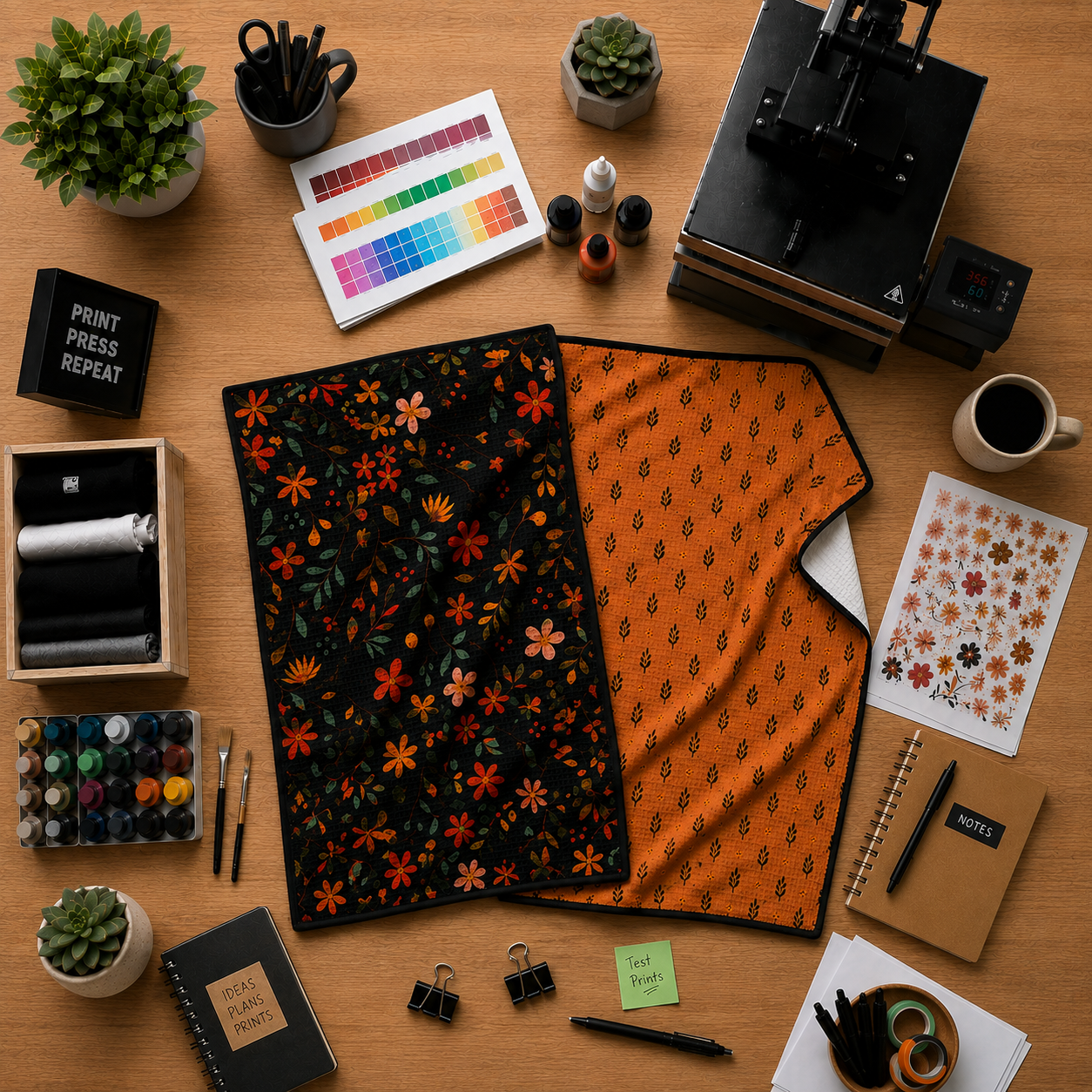 Case of 156 16"x24" Microfiber Waffle Weave Towels with Black Border - Sublimation Blanks
