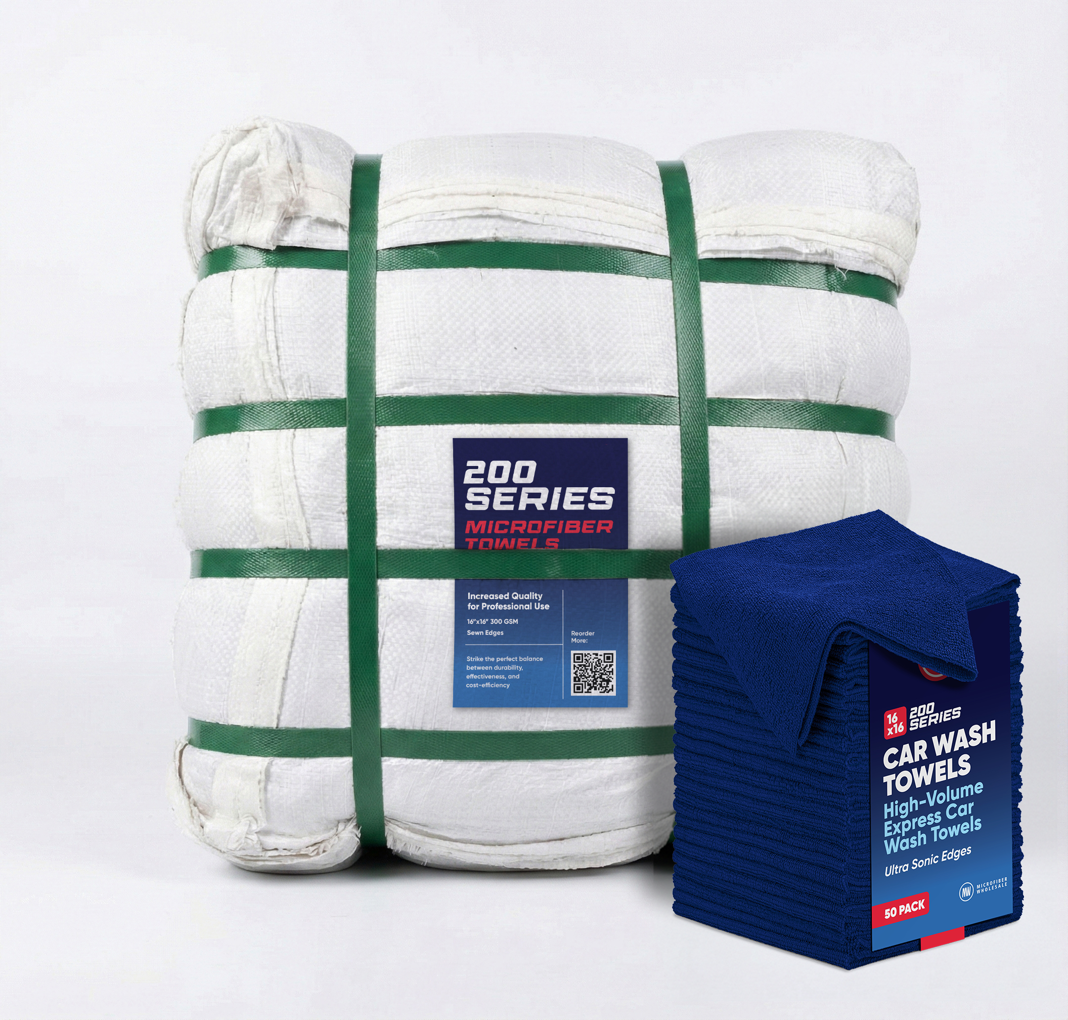 16"x16" 200 Series Microfiber Car Wash Towels - 600 Bale