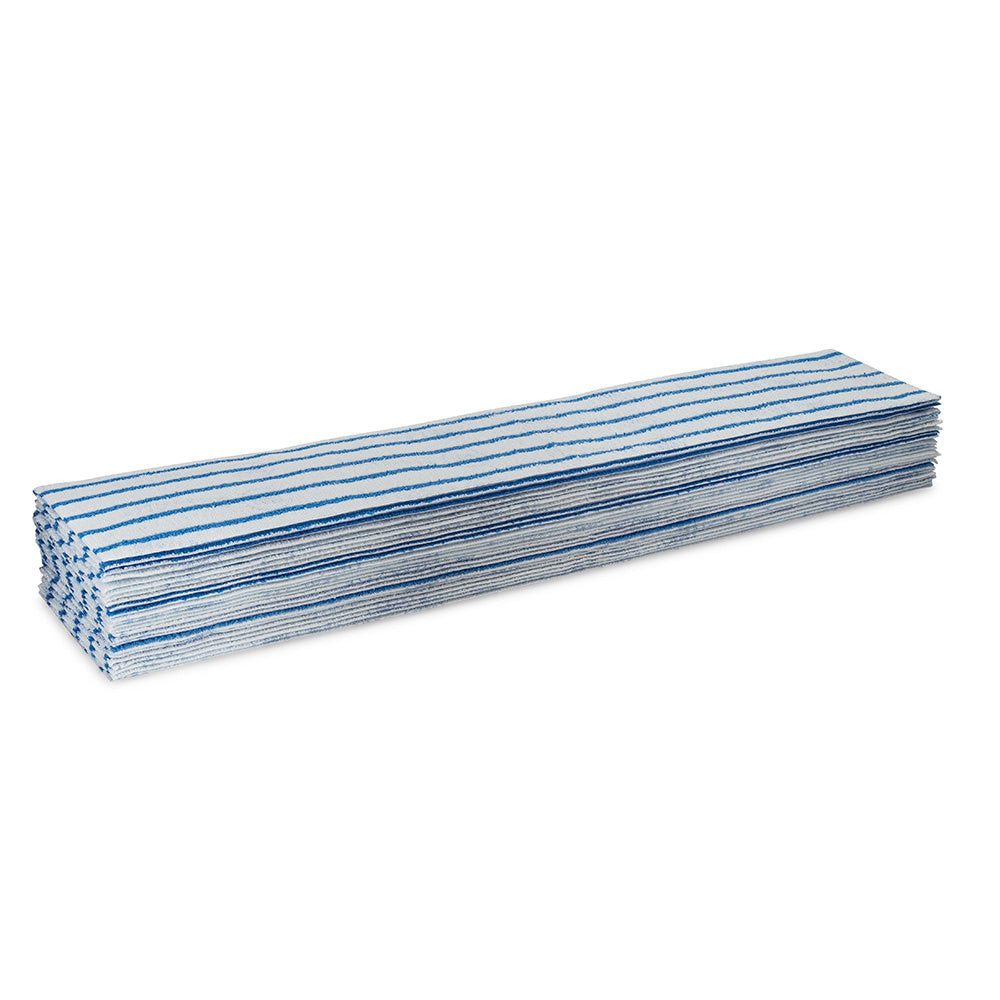 24" MWipes® Semi-Disposable Mop Pad - Blue Stripe - 25 Pack