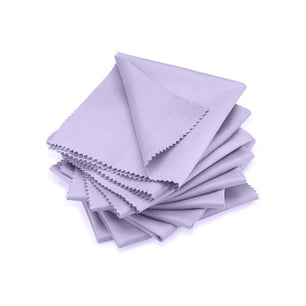 purple microfiber silk lens cloth stack