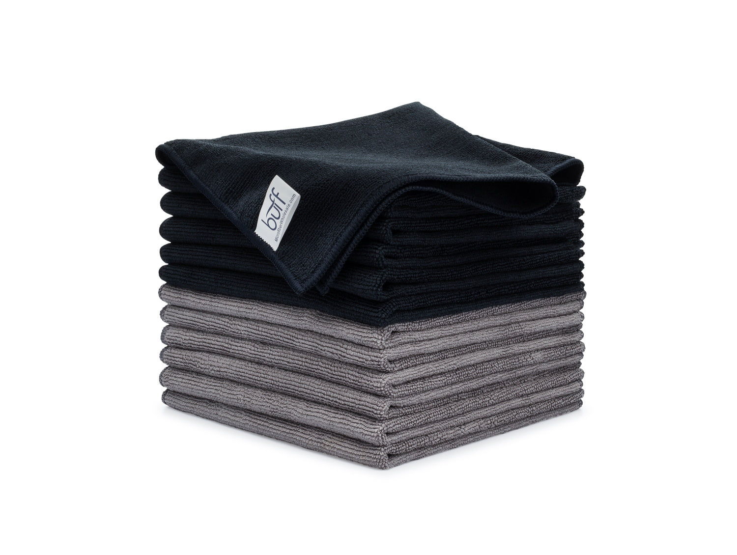 Black Gray Microfiber Towels 12 Pack