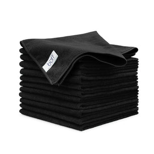 Paquete de 12 toallas de microfibra negras