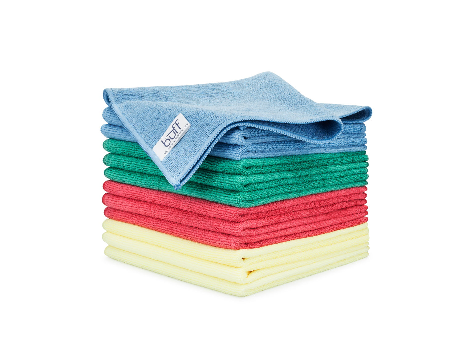 Blue Green Red Yellow Microfiber Towels 12 Pack