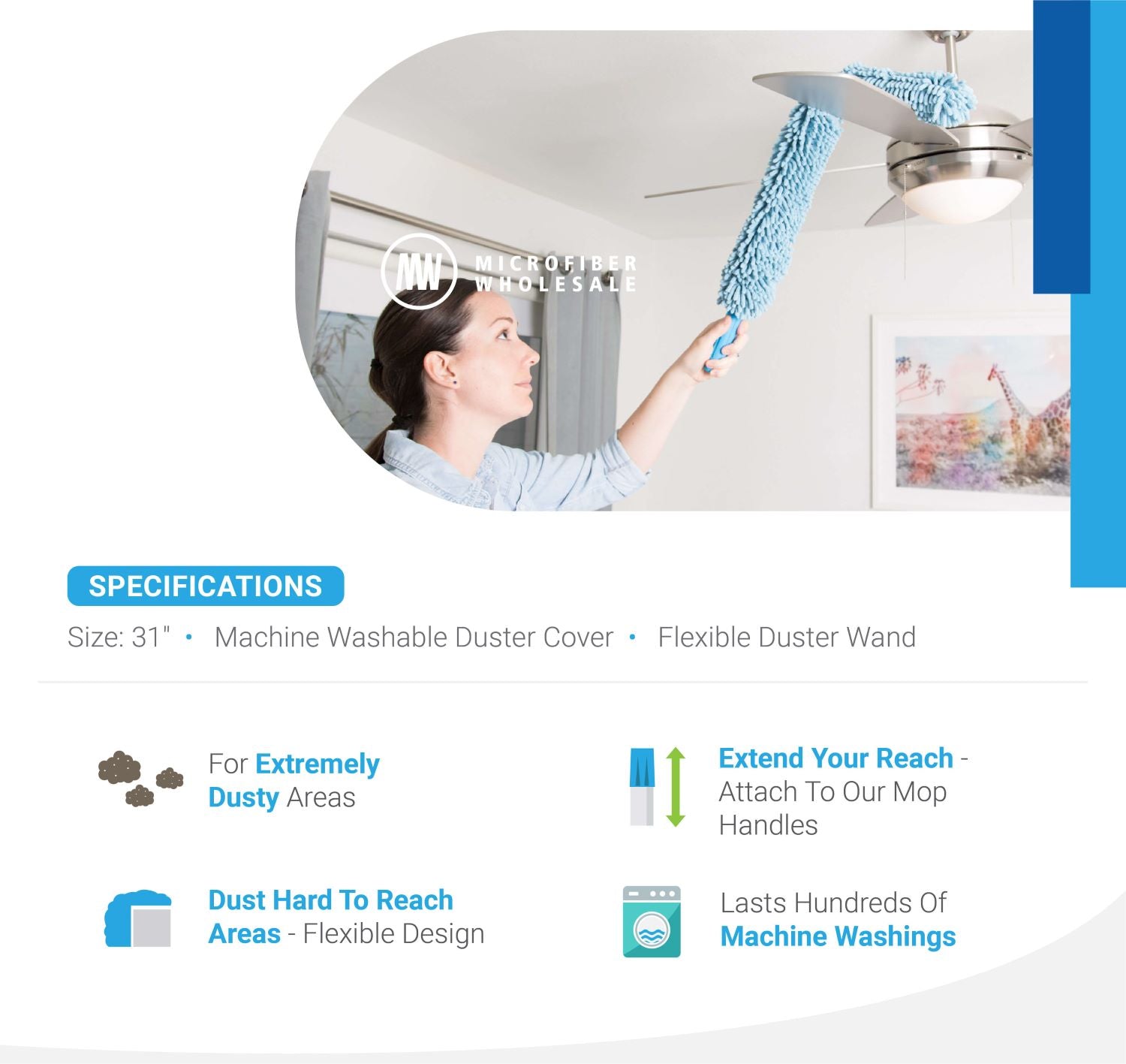 plumero de microfibra para ventiladores de techo