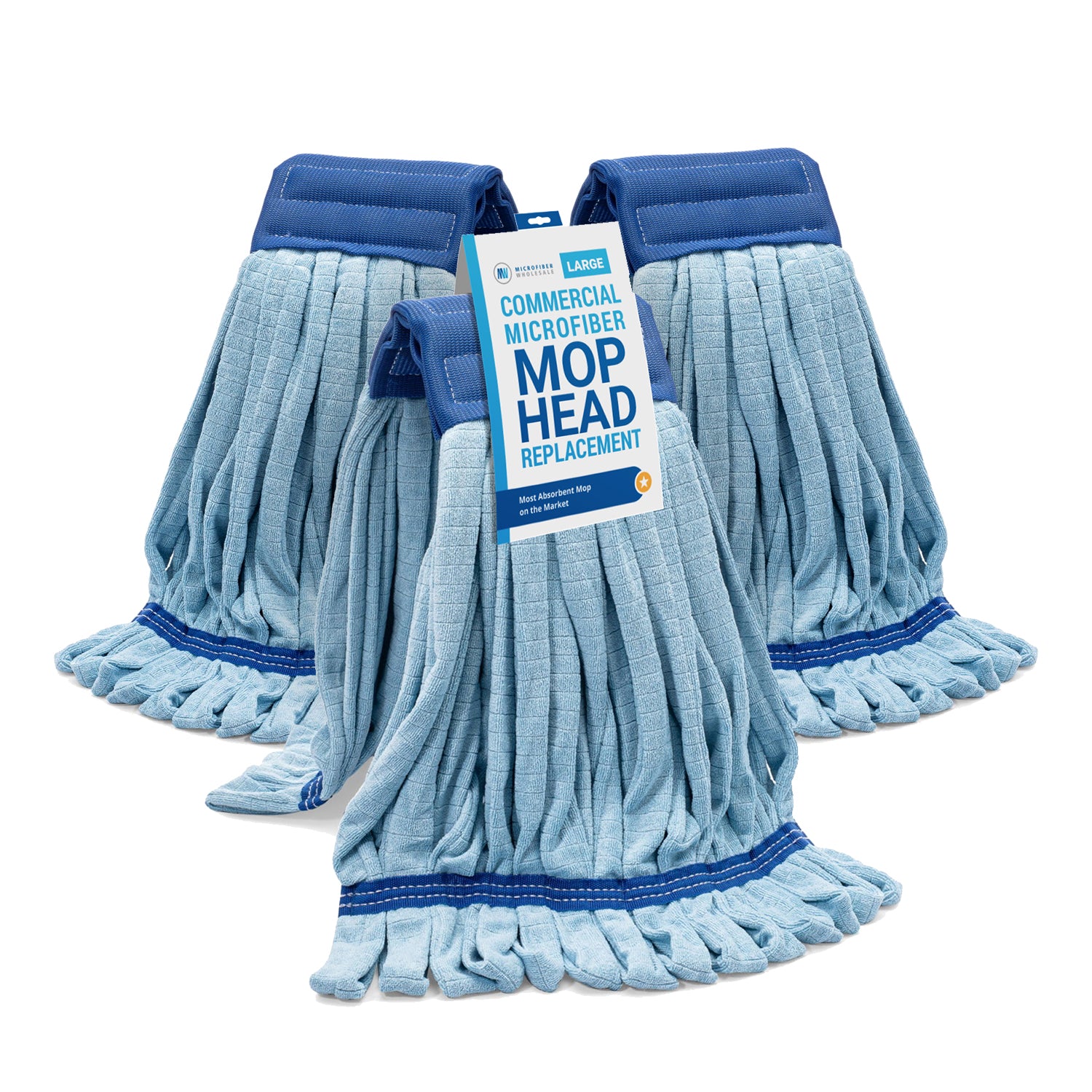 Large Commercial Microfiber Tube Mop - Pack of 3