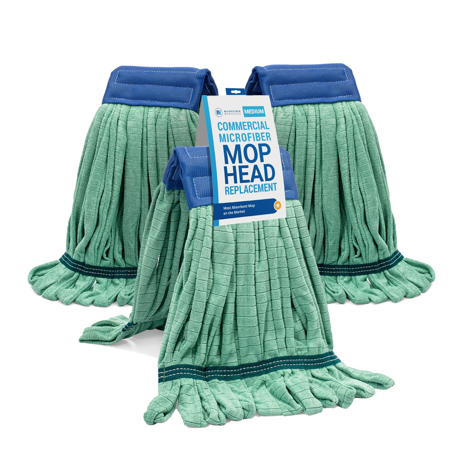 Large Commercial Microfiber Tube Mop - Pack of 3