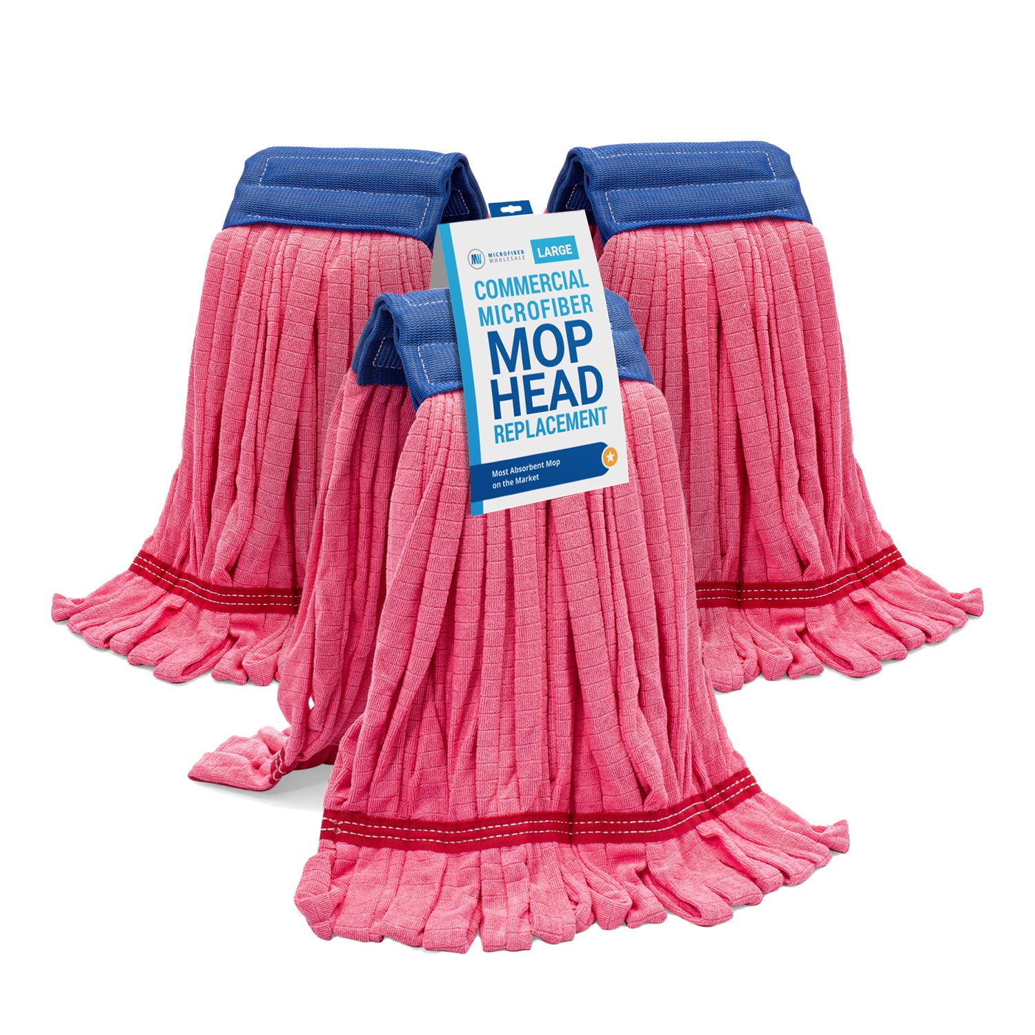 Large Commercial Microfiber Tube Mop - Pack of 3