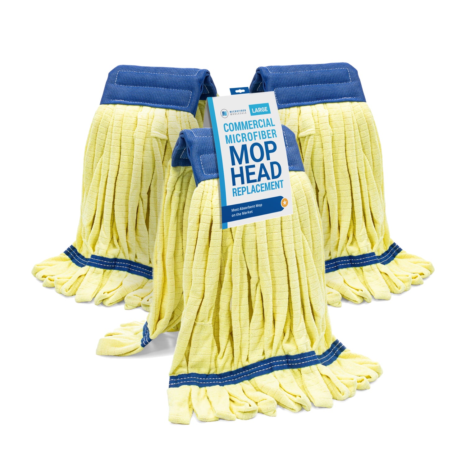 Large Commercial Microfiber Tube Mop - Pack of 3