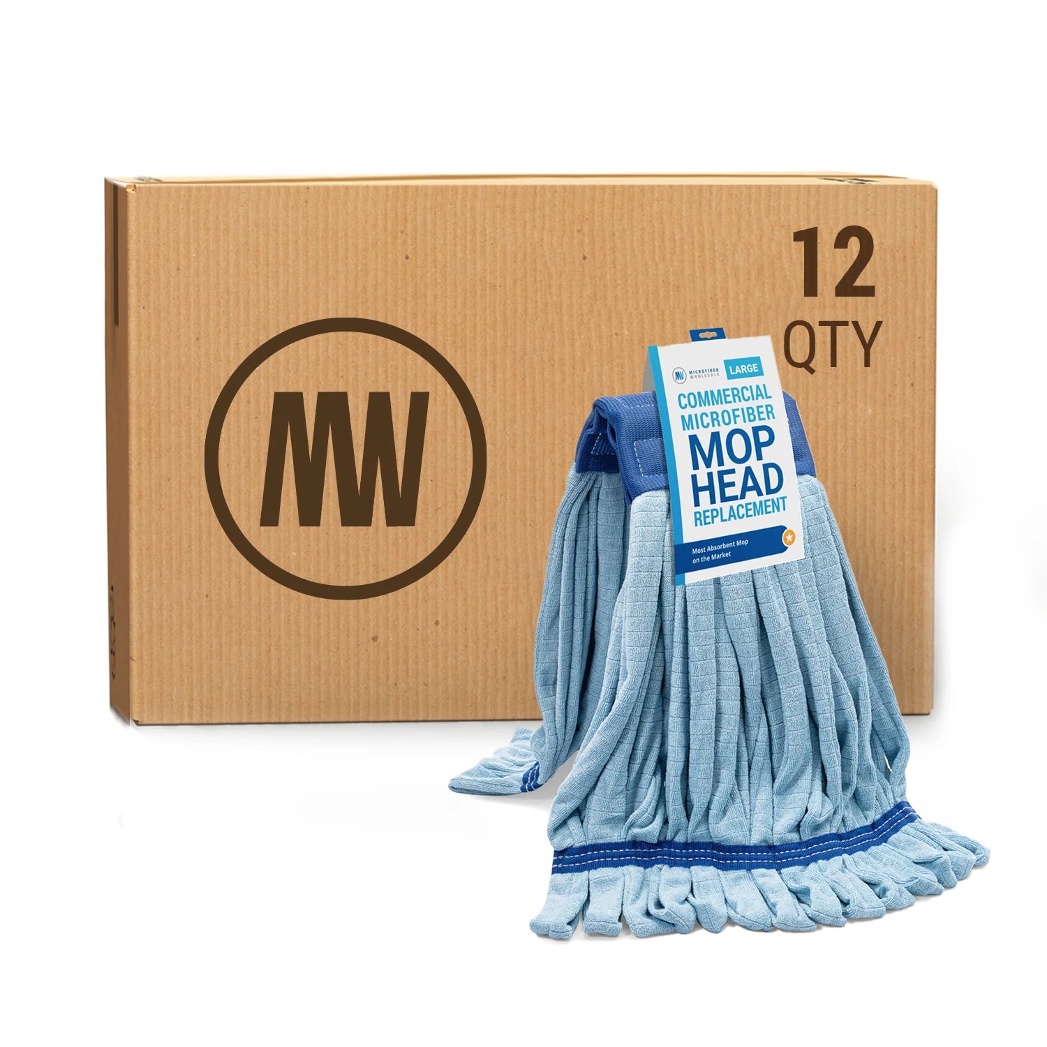 Large Commercial Microfiber Tube Mop - Case of 12