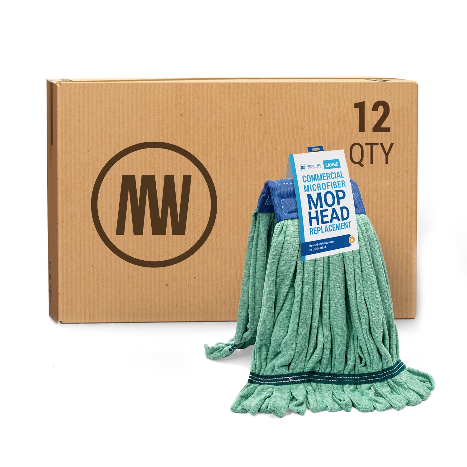 Large Commercial Microfiber Tube Mop - Case of 12