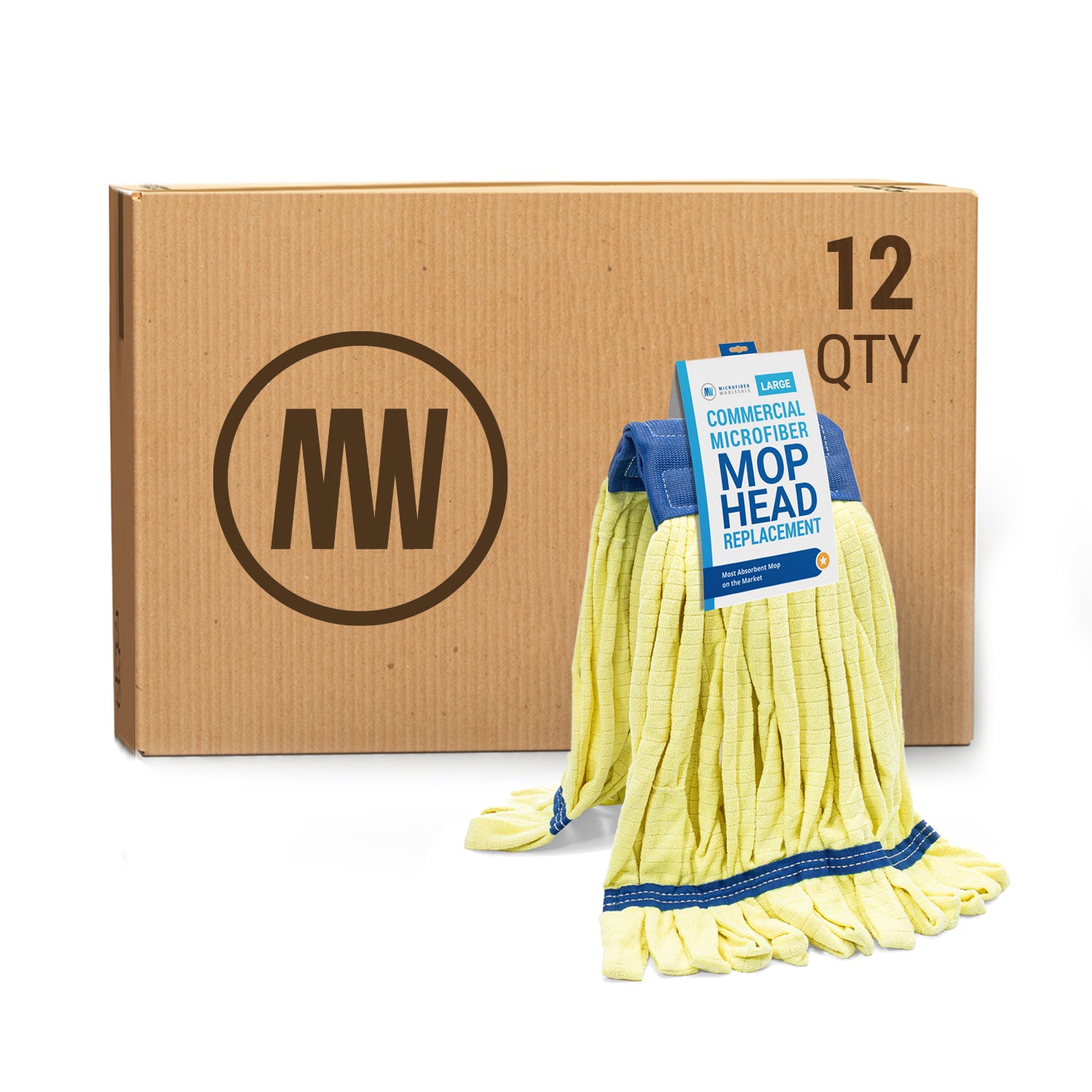 Large Commercial Microfiber Tube Mop - Case of 12