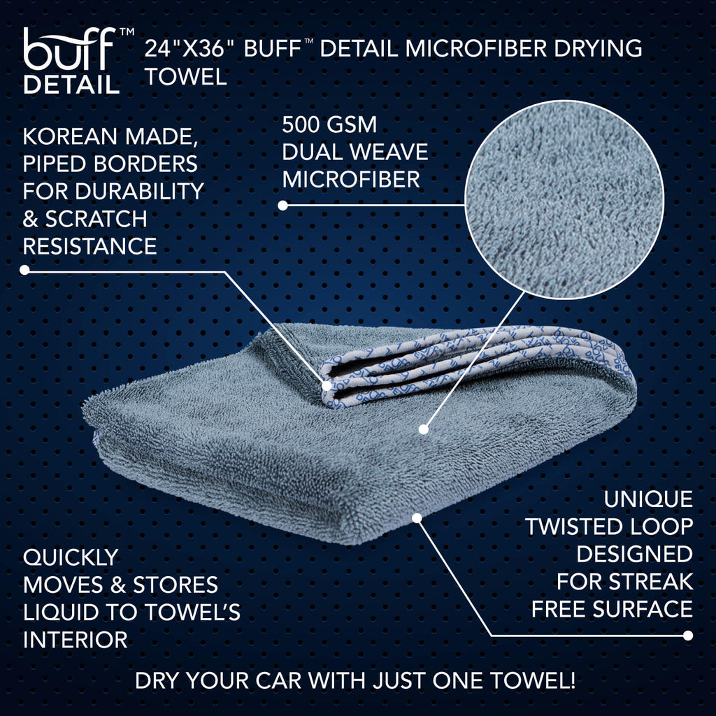24” x 36” Buff™ Detail Microfiber Drying Towel