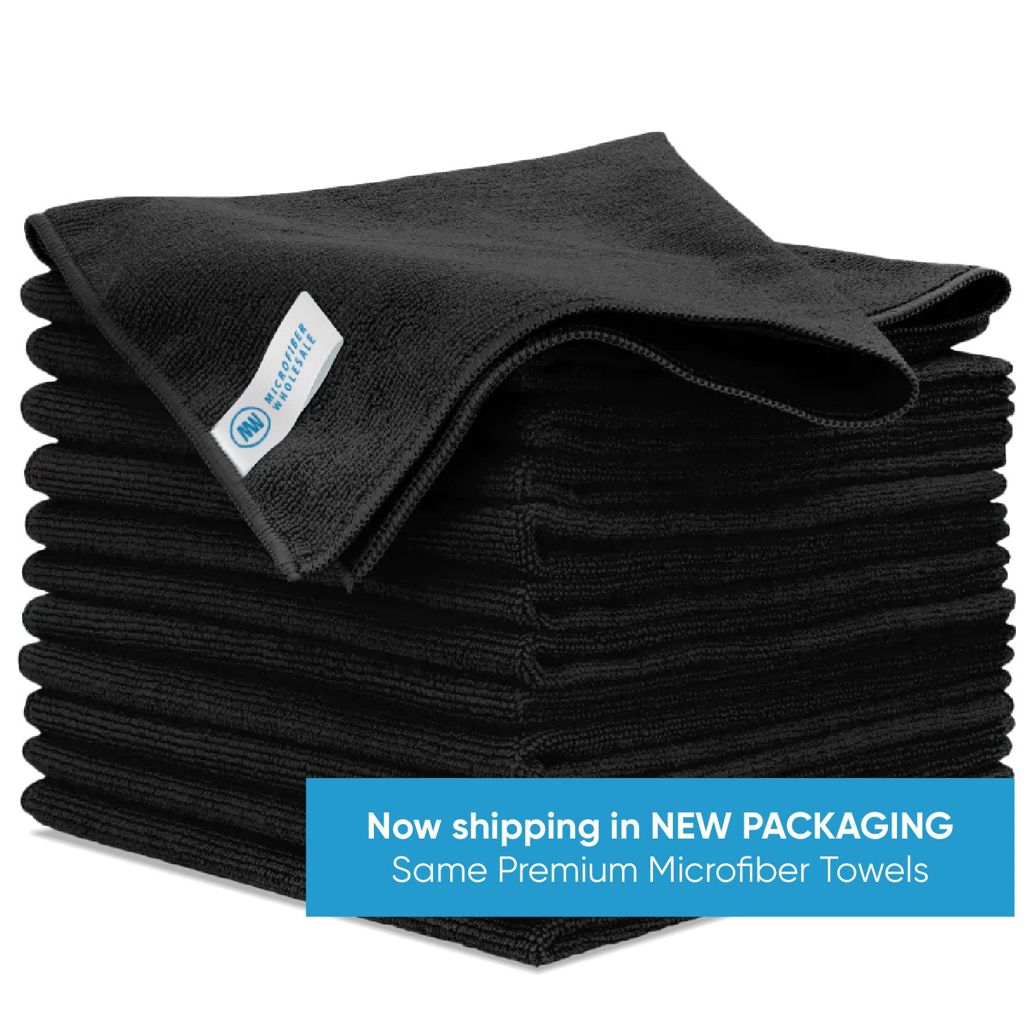 Microfiber Black Cloth Towel 16 x 16