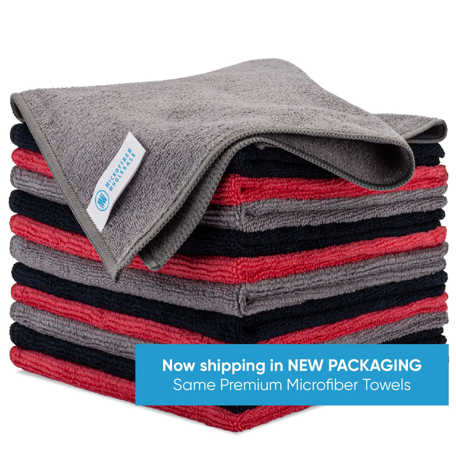 Wholesale 8 Pack Microfiber Dish Cloth GREY/RED RED/BLACK