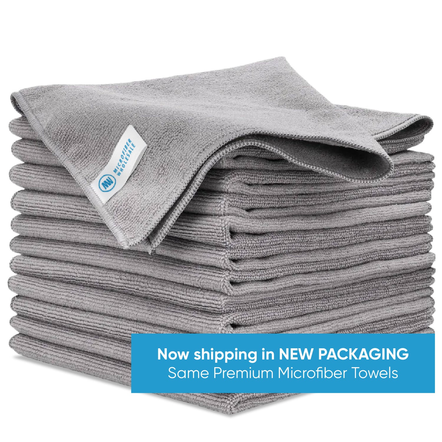 Microfiber Towels Bulk 16x16 300 GSM Gray (10 Pack)