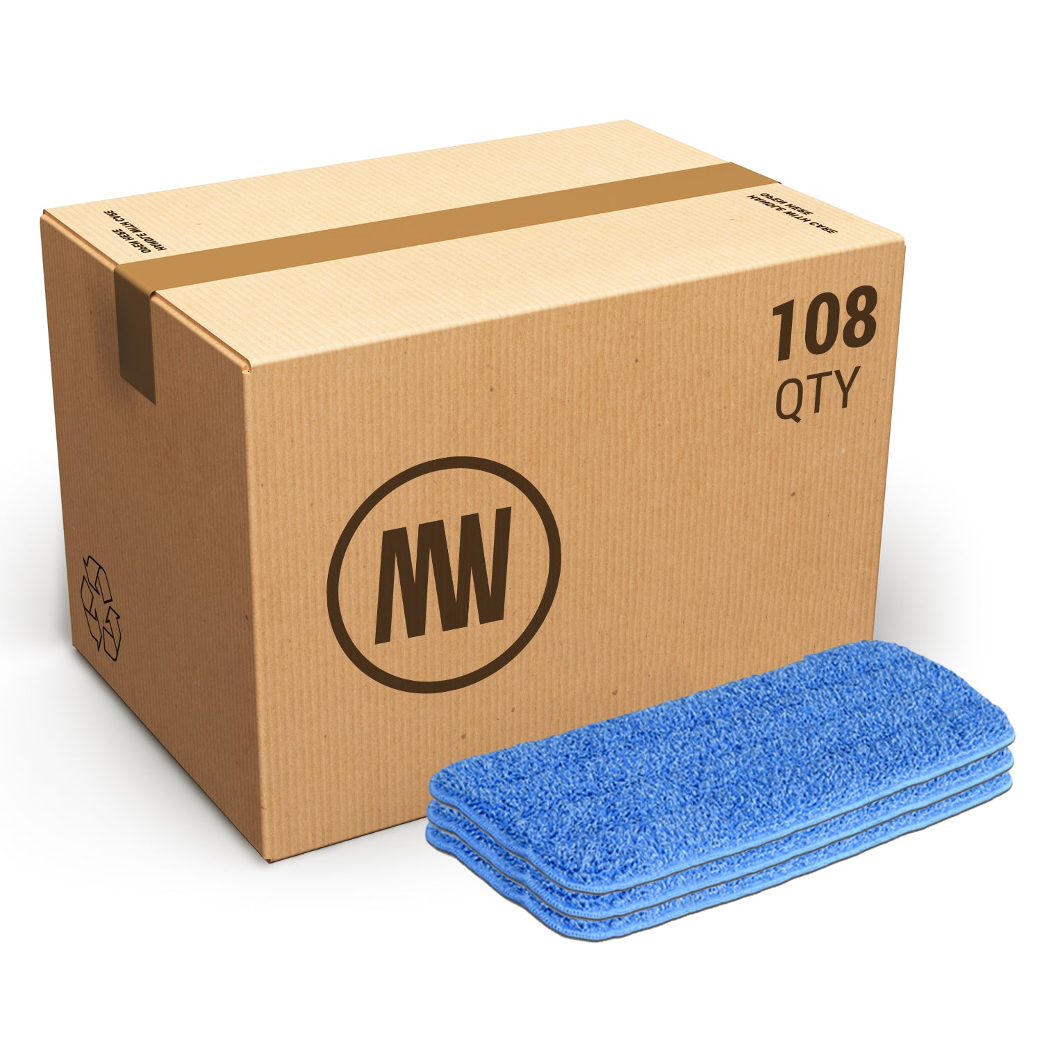 Case of 108 18" Microfiber Wet Mop Pad