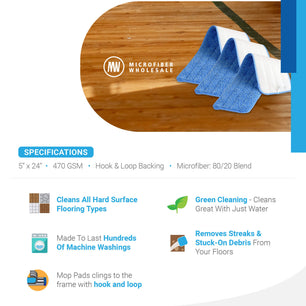 Almohadillas de Microfibra Para Mopa Húmeda de 24 pulgadas