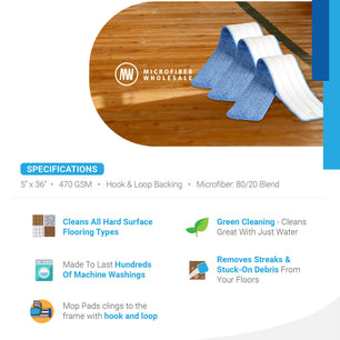 Almohadillas de Microfibra Para Mopa Húmeda de 36 pulgadas
