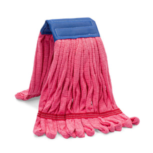 mopa de tubo de microfibra acanalada roja