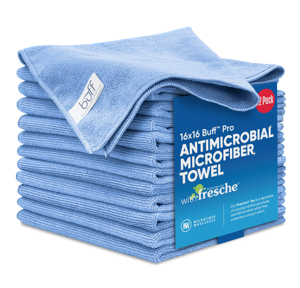 16x16 Buff™ Pro Antimicrobial Microfiber Towel with Fresche®