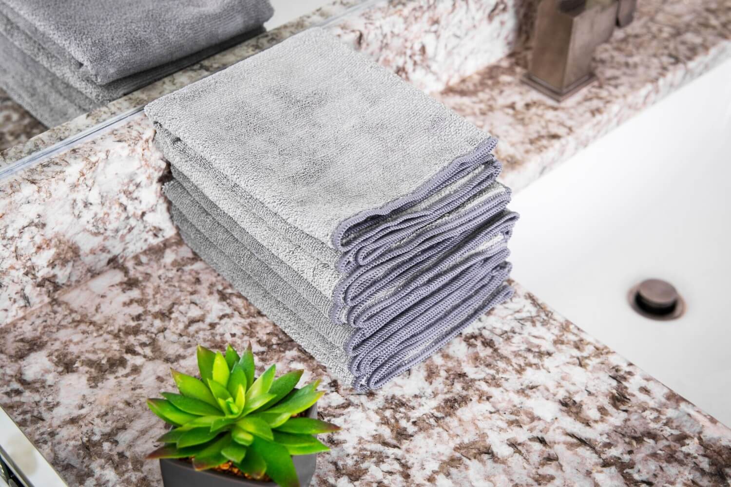 Gray Microfiber Cloths