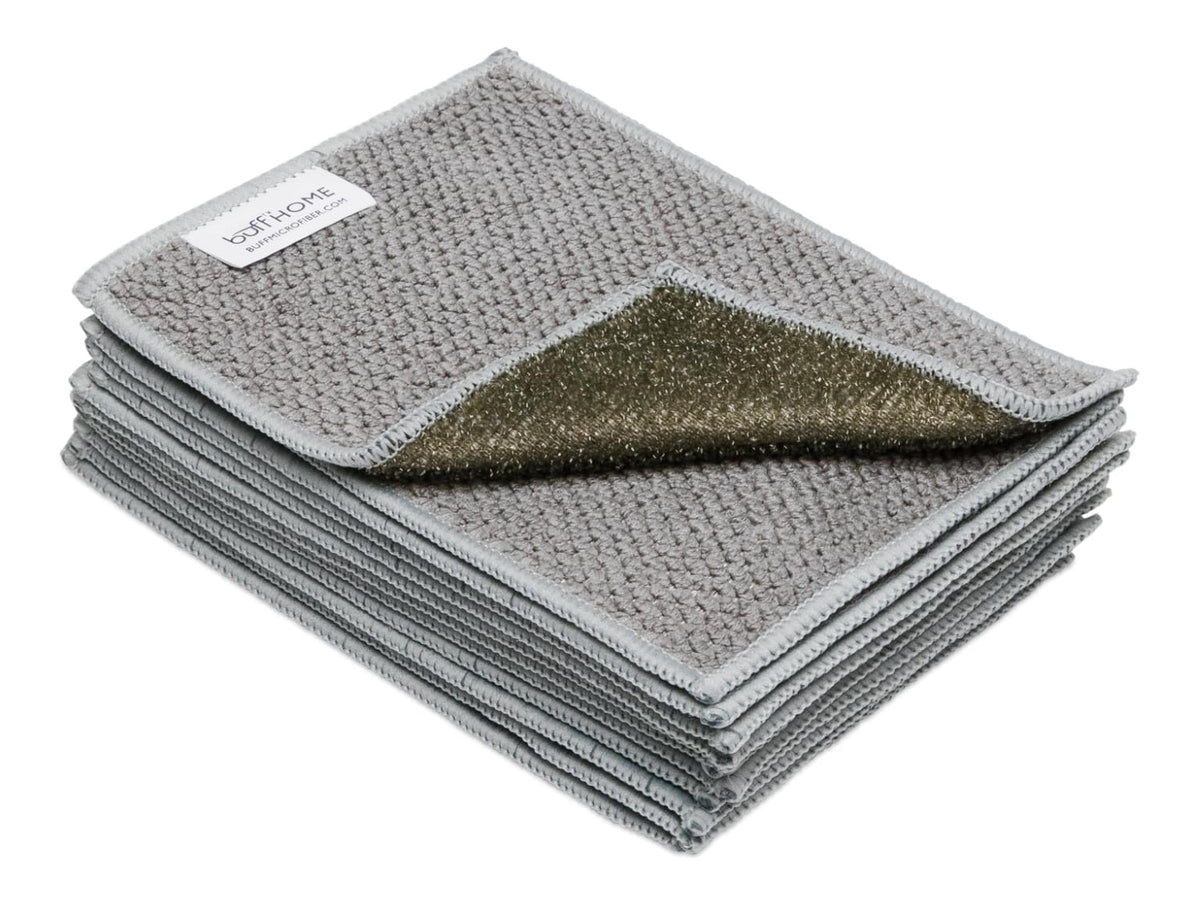 Buff Home microfiber scrubber dish cloth, 12 pack