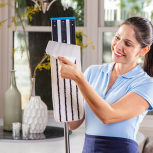 Almohadilla de microfibra de 20 pulgadas para fregar con gancho y argolla de fácil cierre