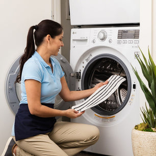 Las almohadillas de microfibra de 20 pulgadas para fregar son almohadillas lavables a máquina.