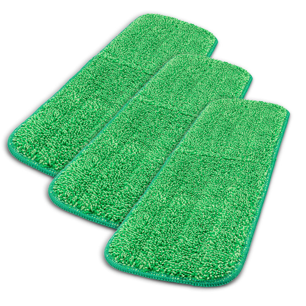 Microfiber Flat Wet Mop, 13, Green, 12/Pack - mastersupplyonline