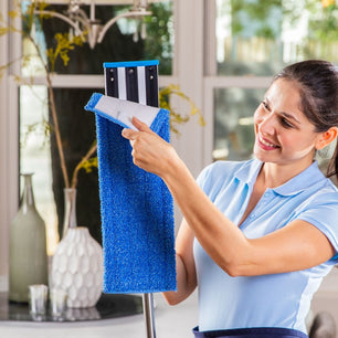 20 Inch Shown-24 inch premium microfiber wet mop pads easy locking Hook and Loop back PMWM26